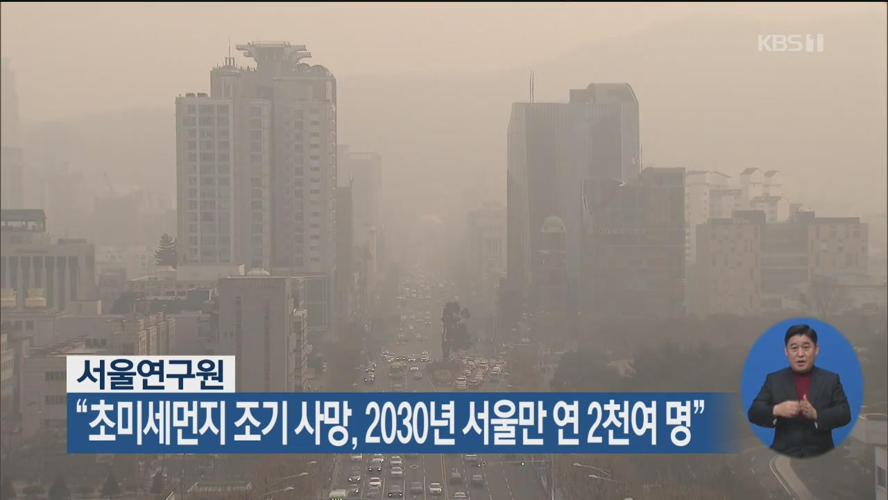 “초미세먼지 조기 사망, 2030년 서울만 연 2천여 명”