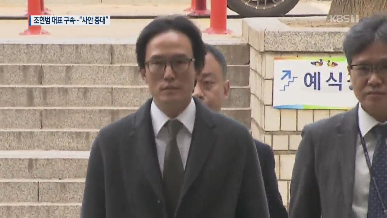 ‘MB 사위’ 조현범 한국타이어 대표 구속…법원 “사안 중대”