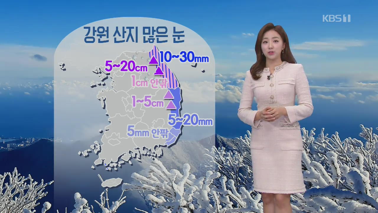 [날씨] 밤까지 동해안 비나 눈…강원 산지 최고 20cm 폭설