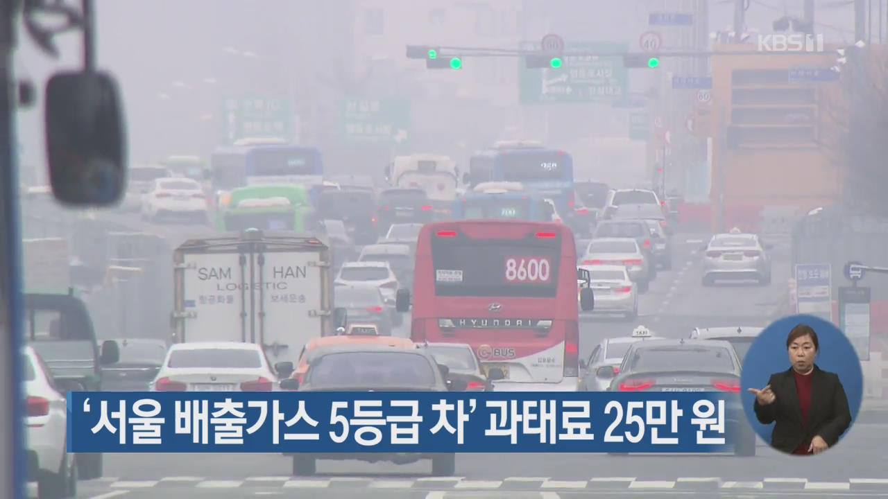 ‘서울 배출가스 5등급 차’ 과태료 25만 원