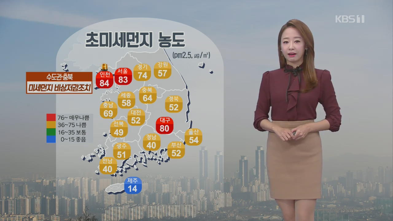 [날씨] 내일까지 미세먼지 계속…수도권 ‘매우 나쁨’