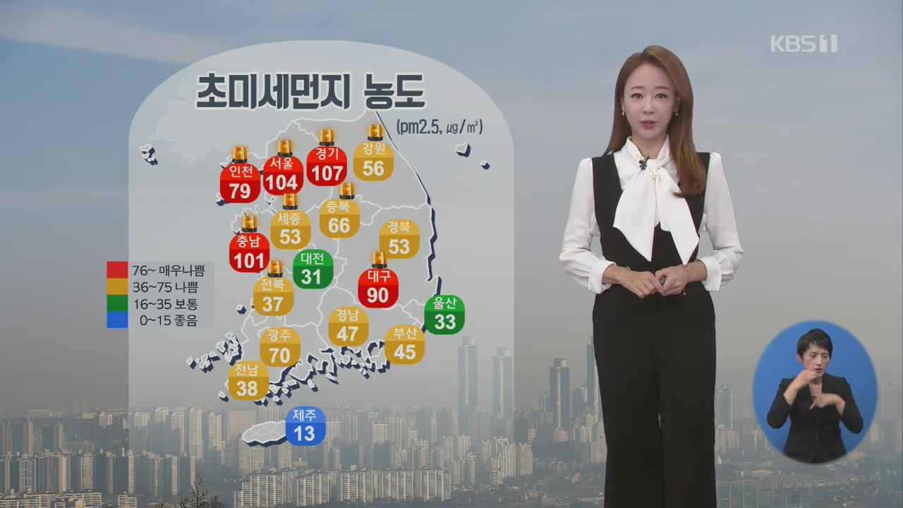 [날씨] 오늘까지 미세먼지 기승…내일 기온 뚝·공기질 회복