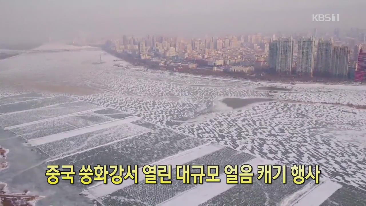 [클릭@지구촌] 중국 쑹화강서 열린 대규모 얼음 캐기 행사