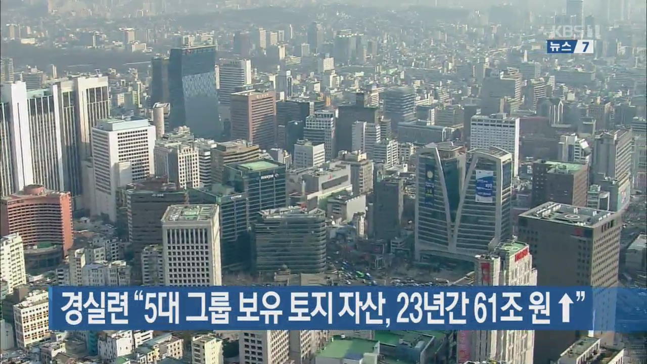 경실련 “5대 그룹 보유 토지 자산, 23년간 61조 원 ↑”