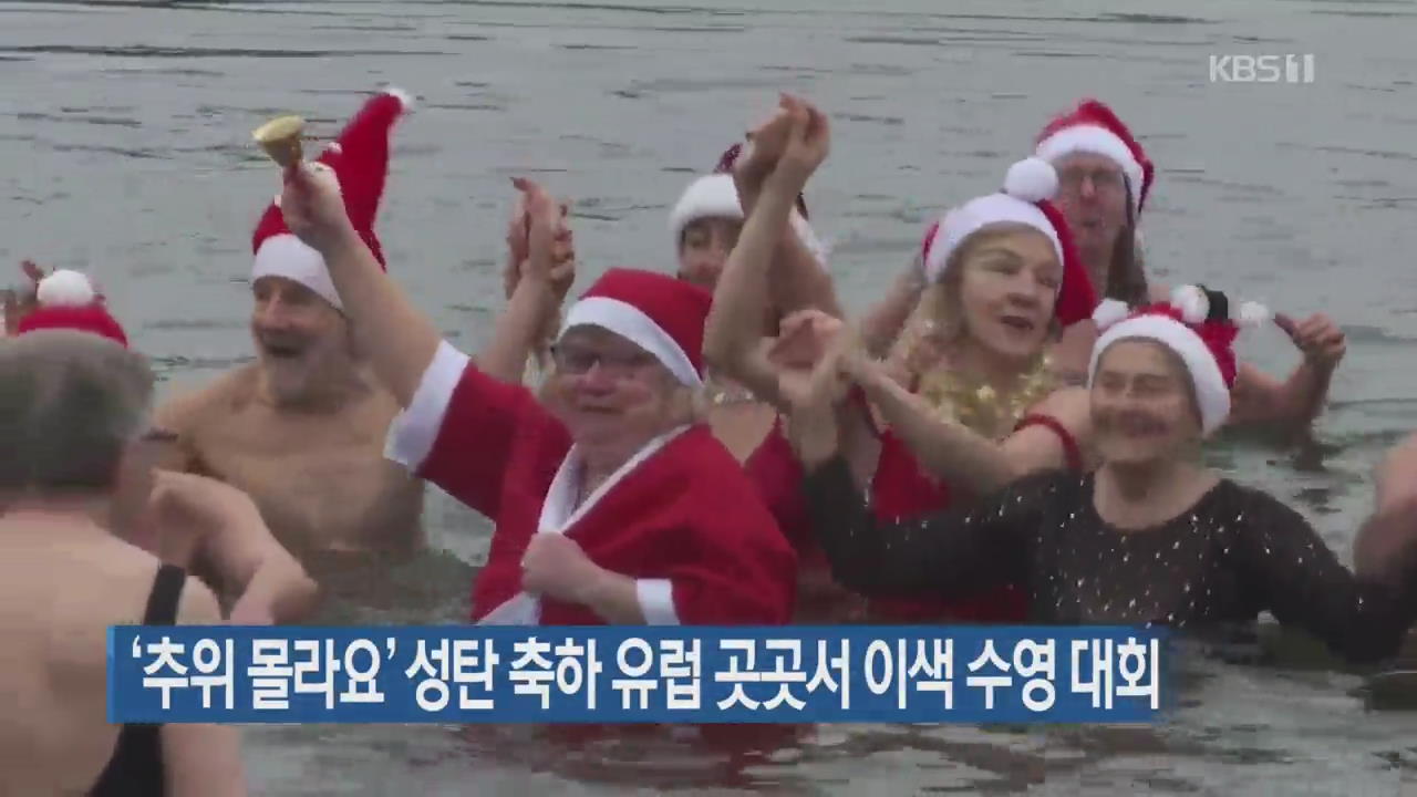 [지금 세계는] ‘추위 몰라요’ 성탄 축하 유럽 곳곳서 이색 수영 대회