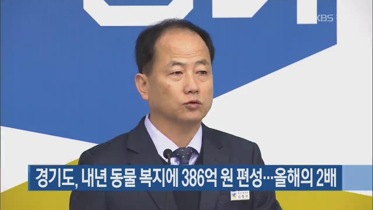 경기도, 내년 동물 복지에 386억 원 편성…올해의 2배