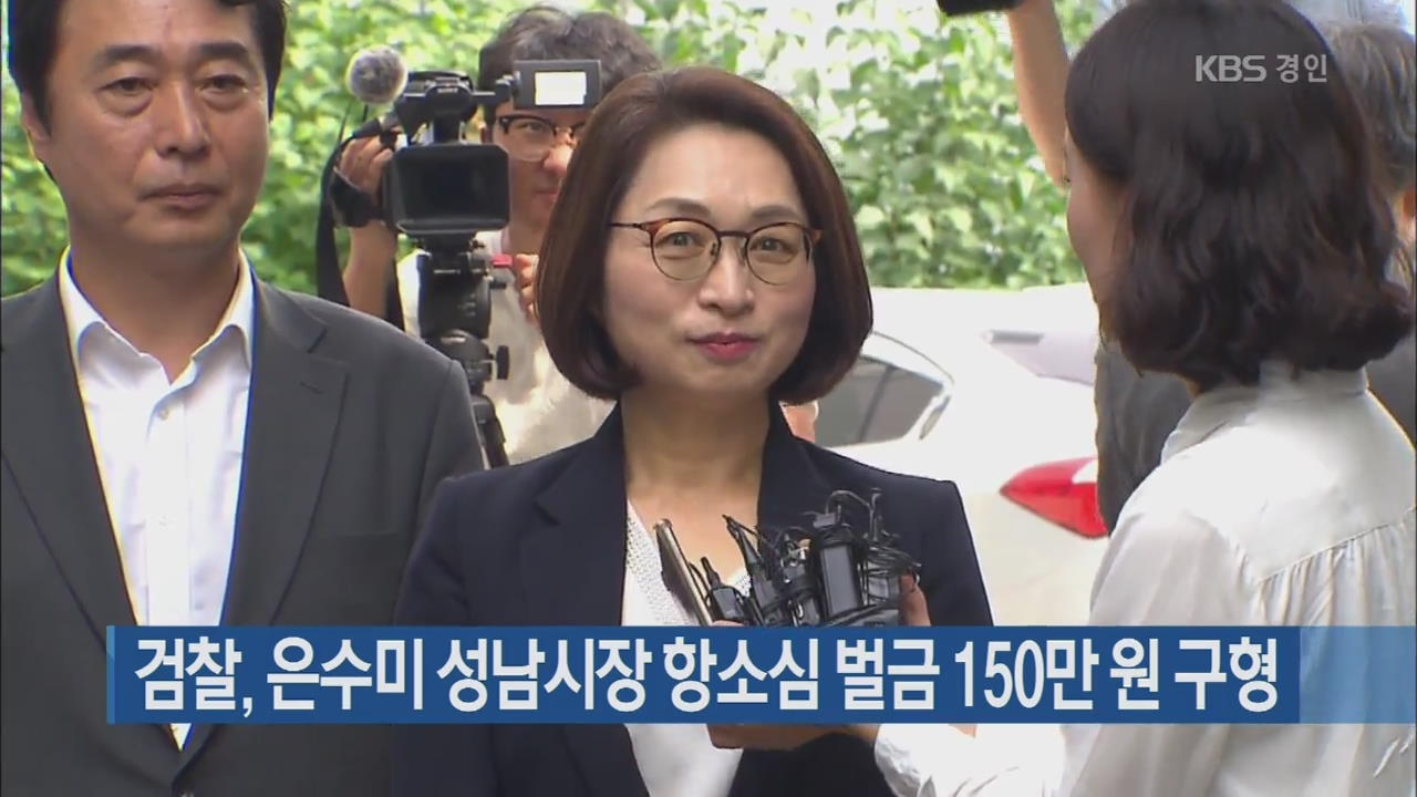 검찰, 은수미 성남시장 항소심 벌금 150만 원 구형