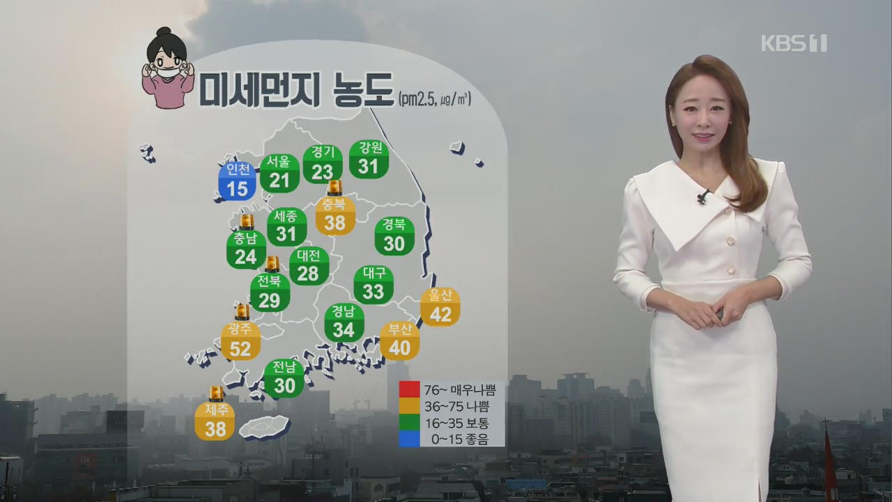 [날씨] 미세먼지 농도 점차 낮아져…내일 서울 -6도