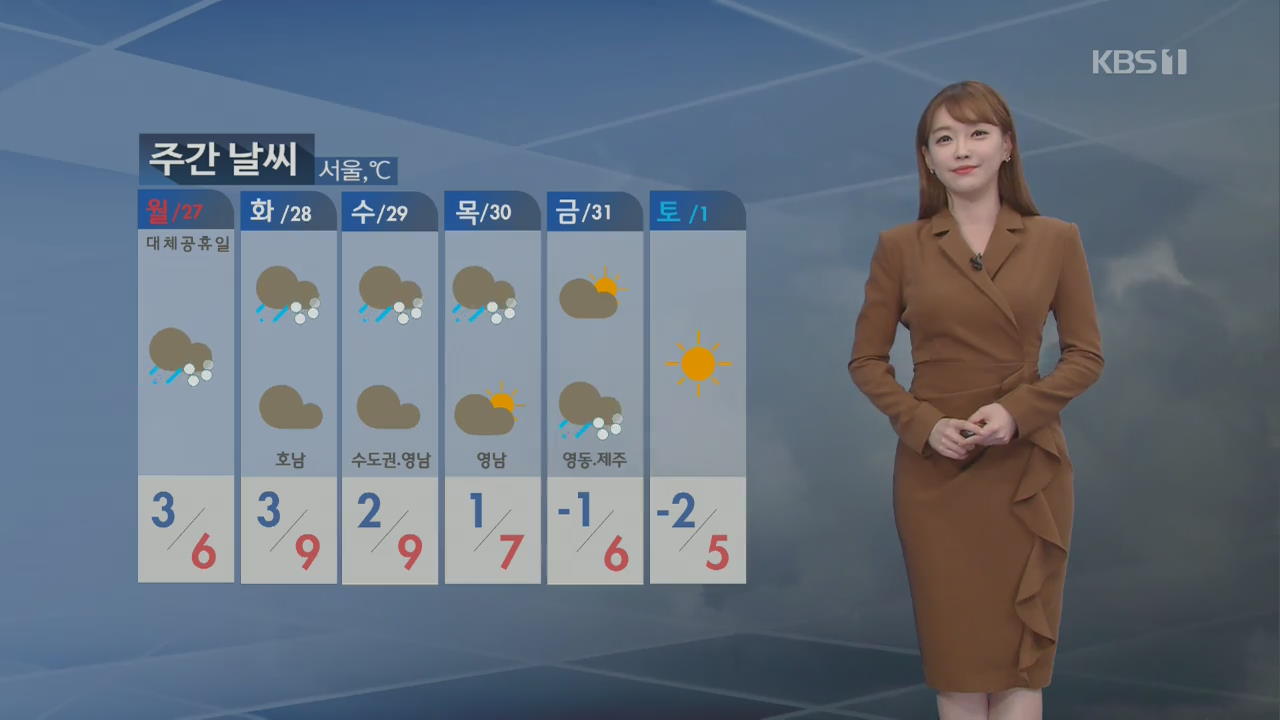 [날씨] 내일 오후부터 동해안·제주 비나 눈…모레 전국 확대