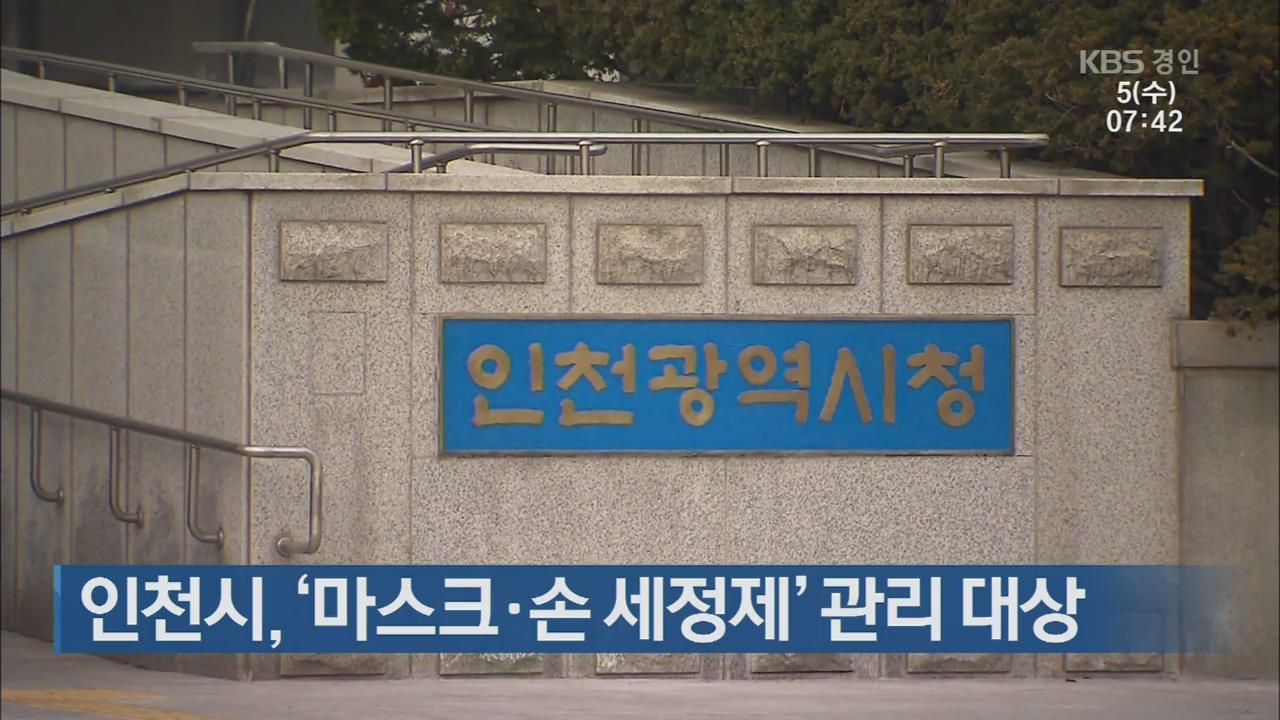 인천시, ‘마스크·손 세정제’ 관리 대상