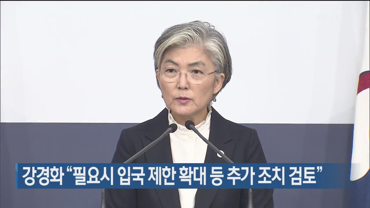 강경화 “필요시 입국 제한 확대 등 추가 조치 검토”