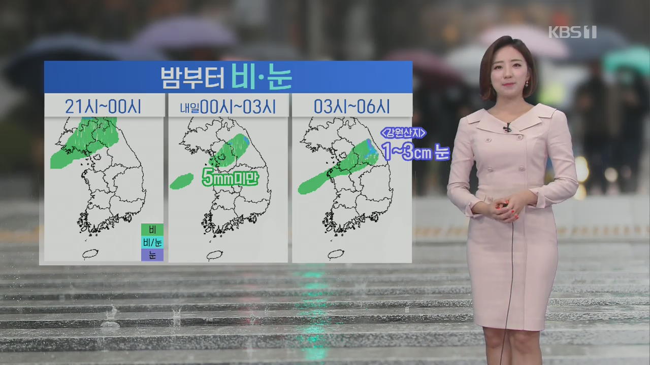 [날씨] 맑고 큰 일교차, 밤 사이 중부 약한 비나 눈