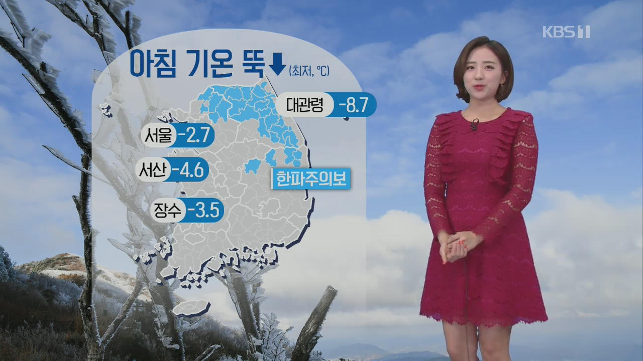 [날씨] 중부·경북 한파주의보…바람 불어 체감온도 ‘뚝’