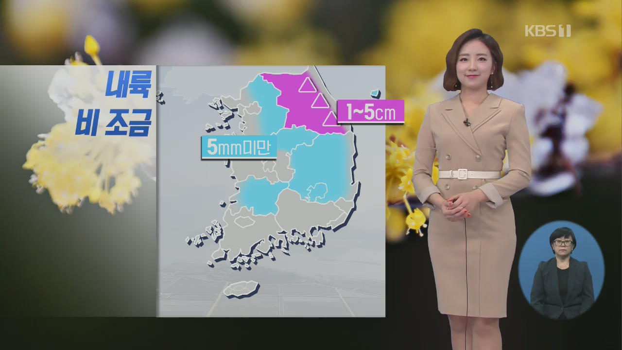 [날씨] 곳곳 약한 비…오후부터 중부 미세먼지↑