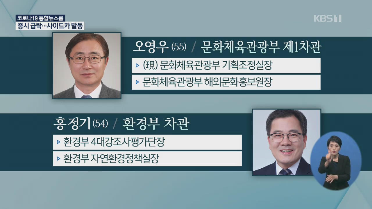 문체1차관 오영우 등 차관급 4명 인사…靑 공직기강비서관 ‘감사원 출신’ 이남구
