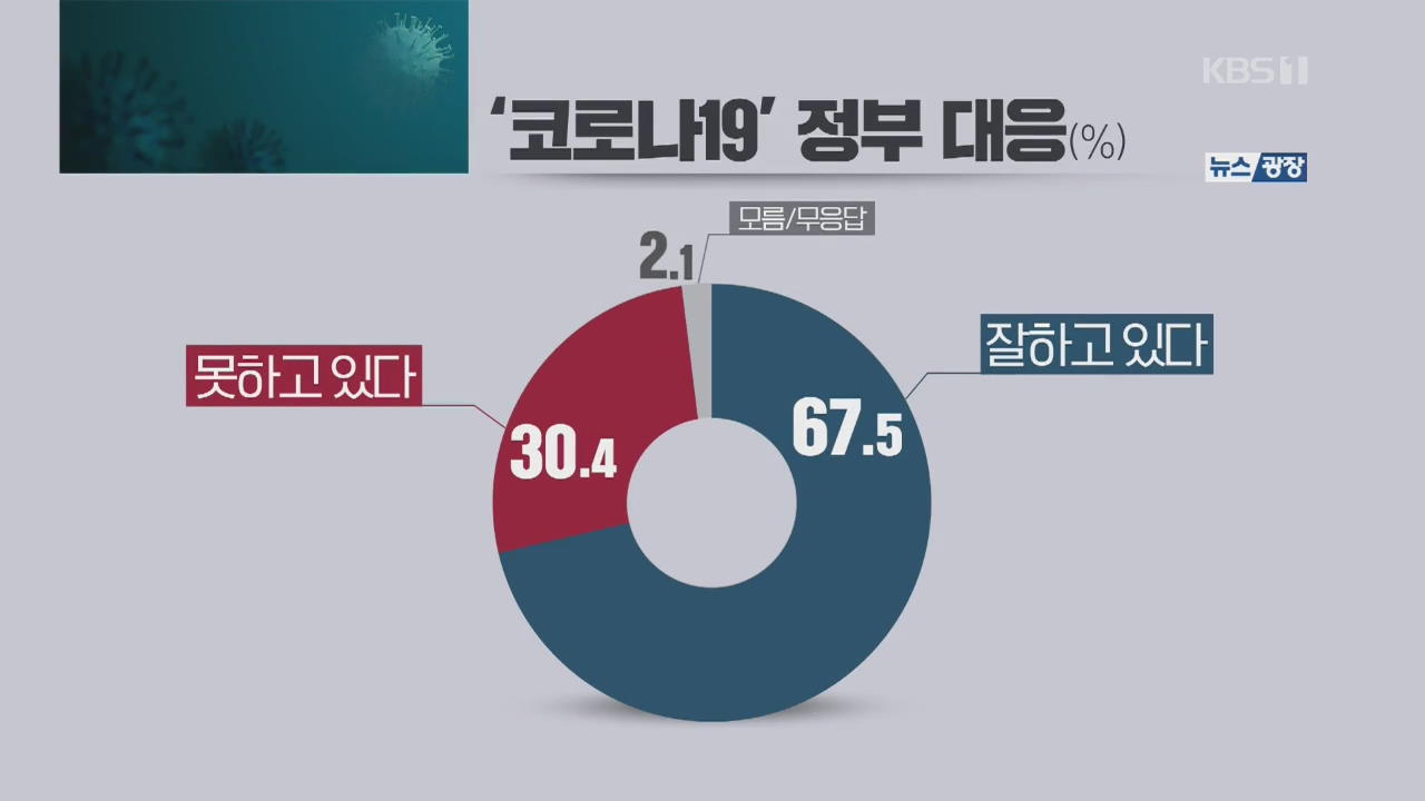 [여론조사]② 재난소득 찬성 65.9%…코로나 대응 잘한다 67.5%