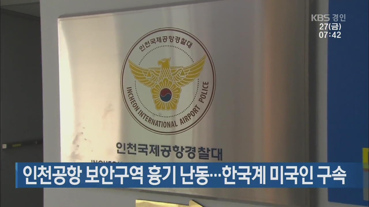 인천공항 보안구역 흉기 난동 구속…한국계 미국인 구속