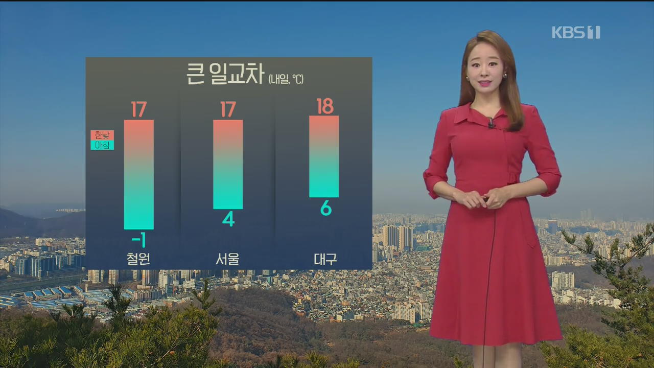 [날씨] 내일 큰 일교차…아침 짙은 안개