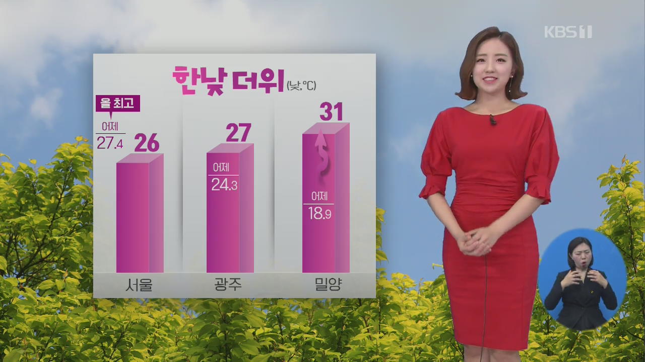 [날씨] 전국 초여름 더위, 동해안 비