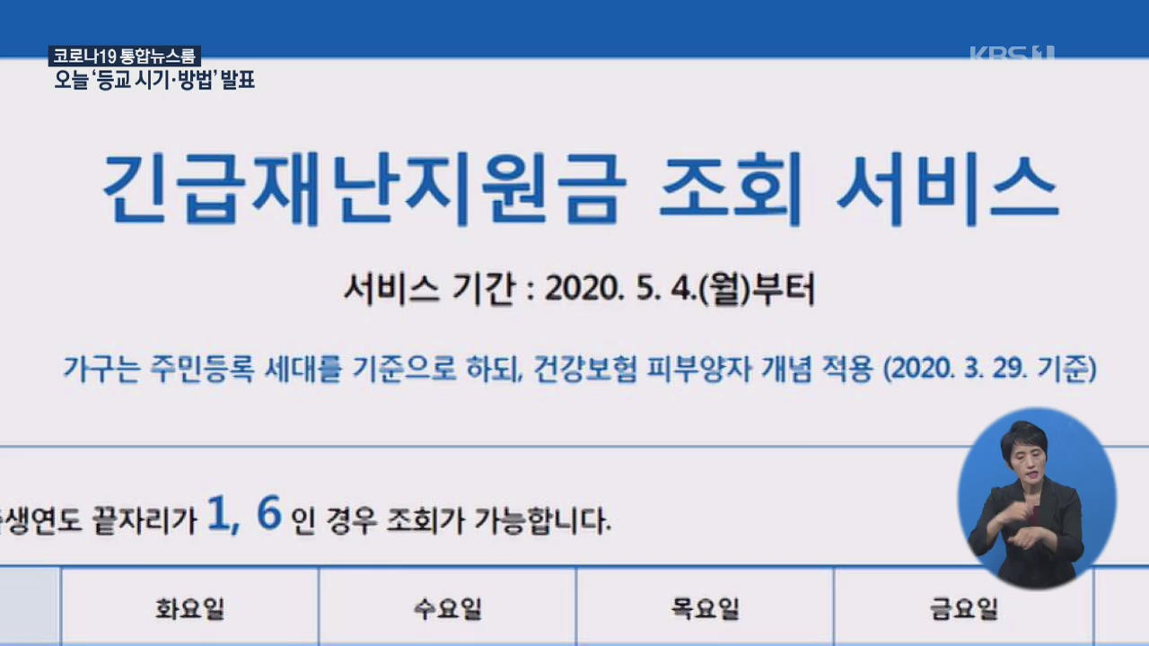 코로나19 정부 긴급재난지원금 오늘부터 지급