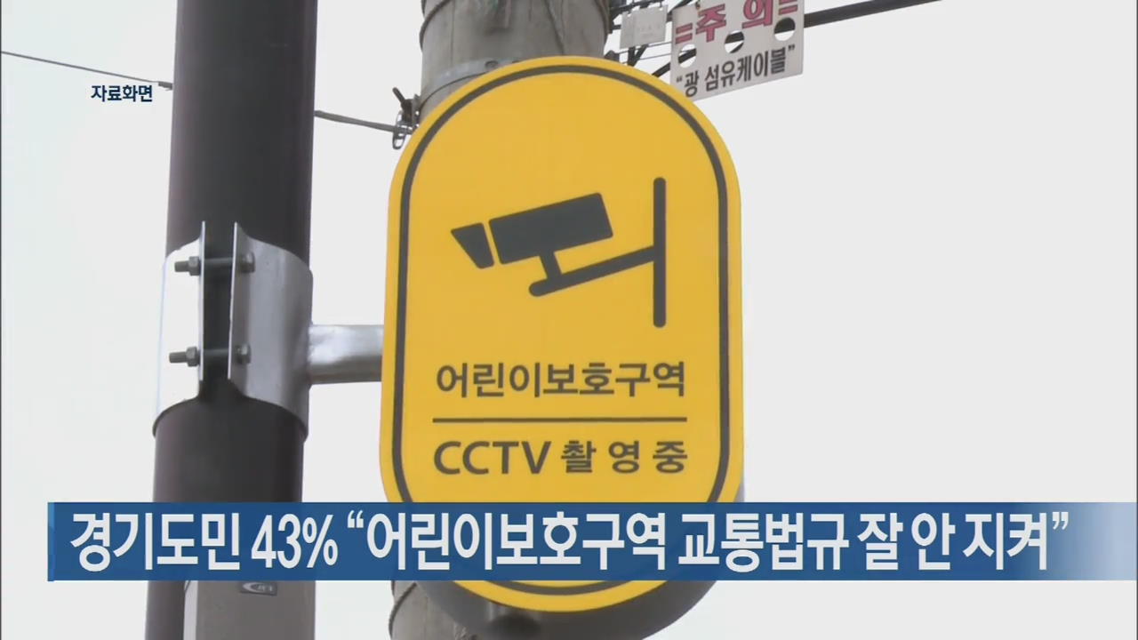 경기도민 43% “어린이보호구역 교통법규 잘 안 지켜”