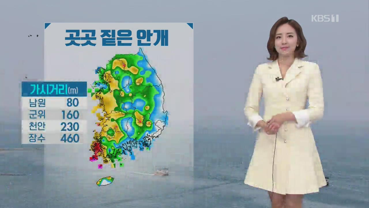 [날씨] 곳곳 짙은 안개…오전까지 중서부 미세먼지↑