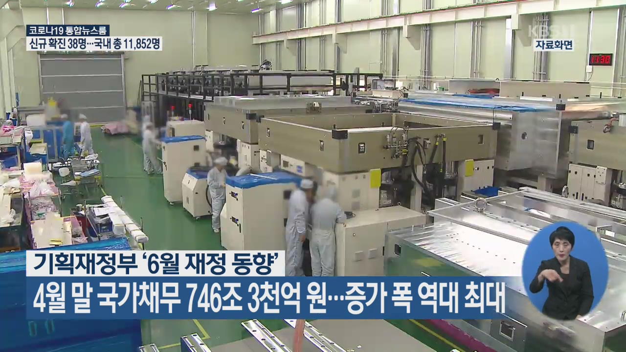 4월 말 국가채무 746조 3천억 원…증가 폭 역대 최대
