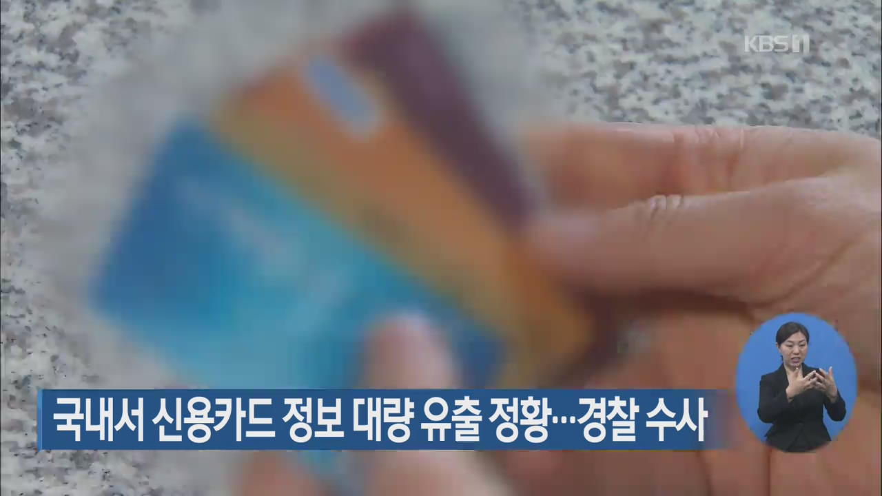 국내서 신용카드 정보 대량 유출 정황…경찰 수사