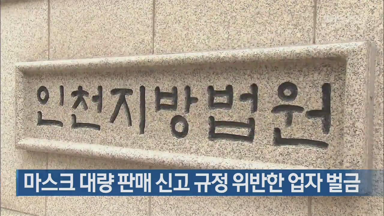 마스크 대량 판매 신고 규정 위반한 업자 벌금