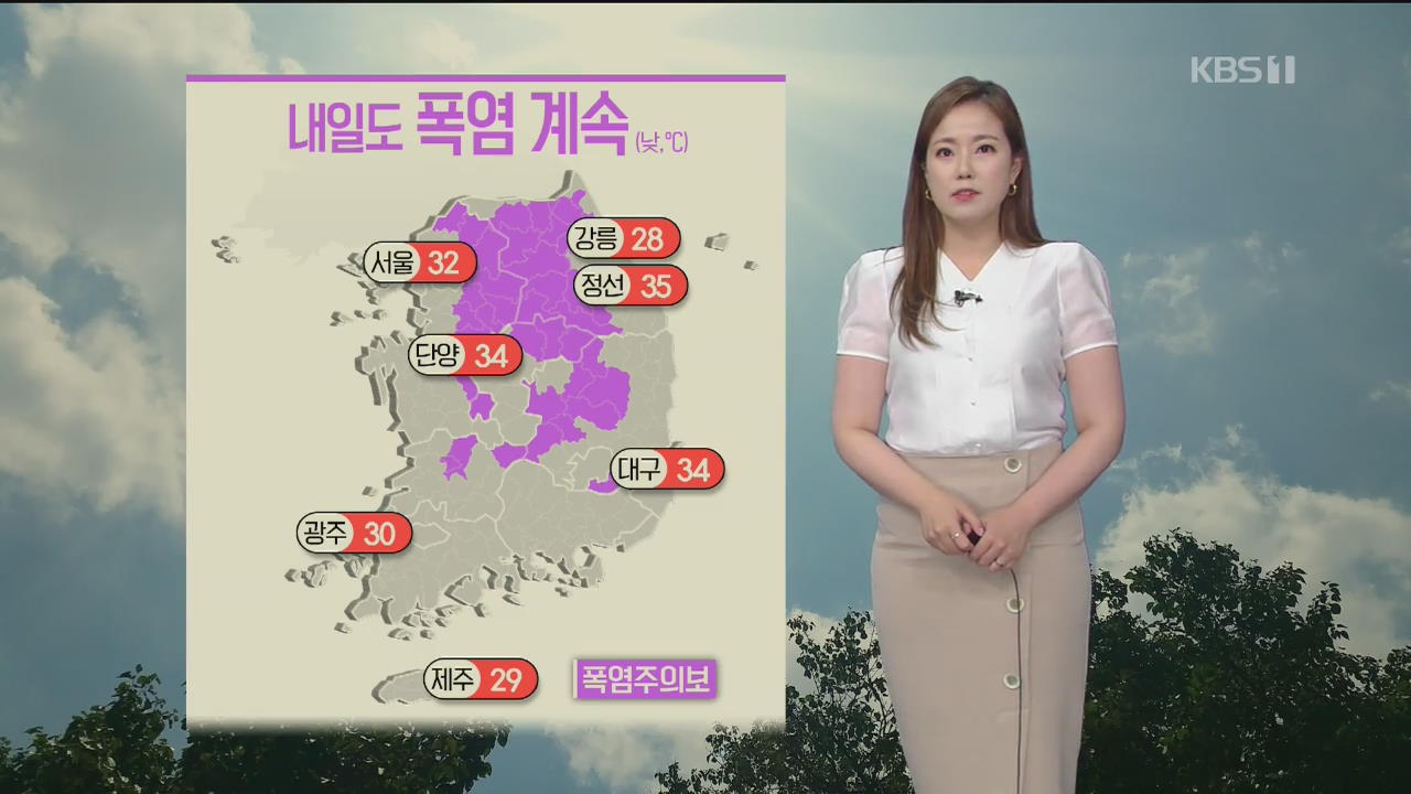 [날씨] 오늘 서울 35.4도까지 치솟아…내일도 폭염 주의보 계속