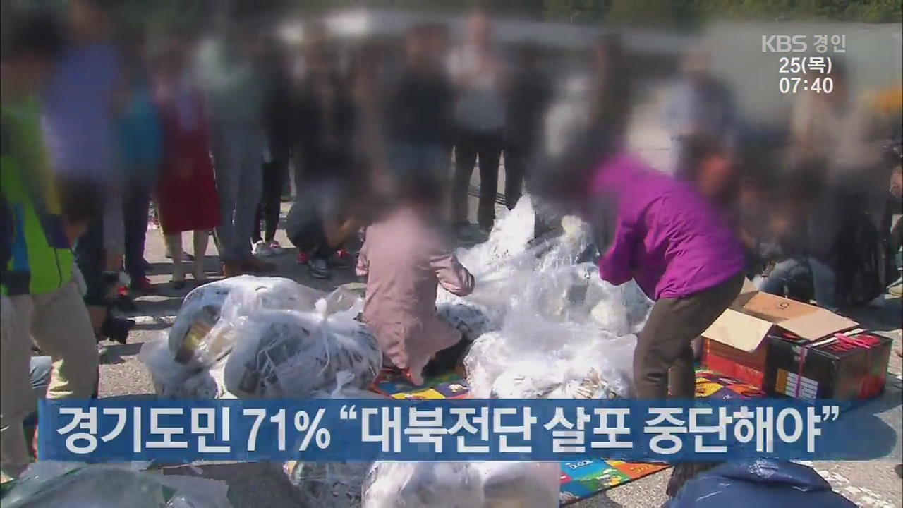 경기도민 71% “대북전단 살포 중단해야”