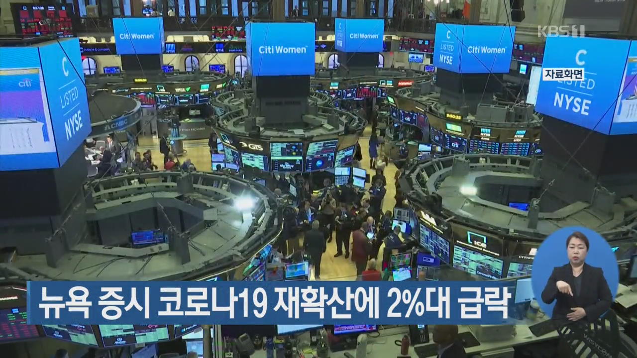 뉴욕 증시 코로나19 재확산에 2%대 급락