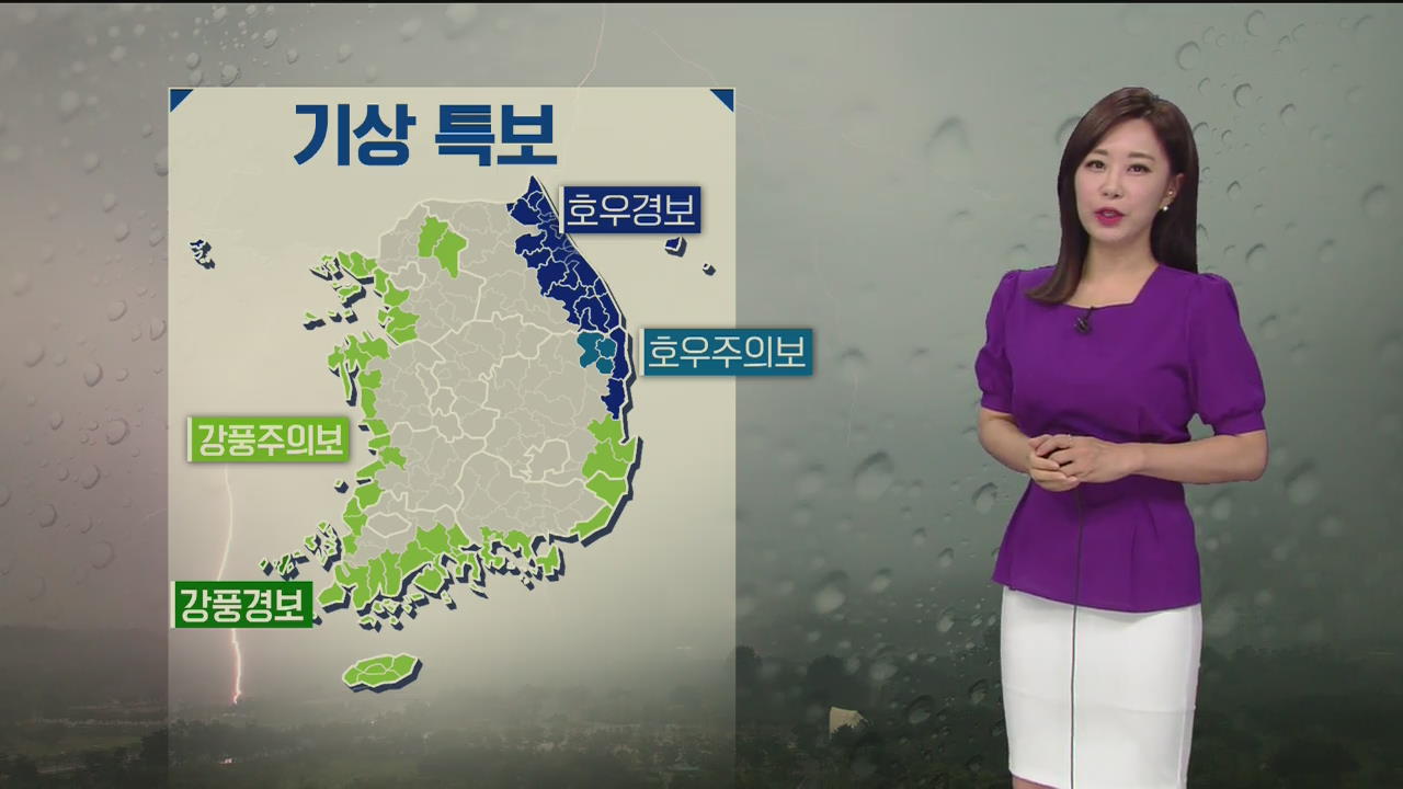 [날씨] 강원영동·경북동해안 비바람 주의
