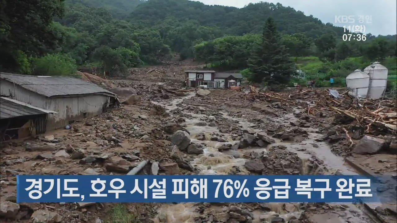 경기도, 호우 시설 피해 76% 응급 복구 완료