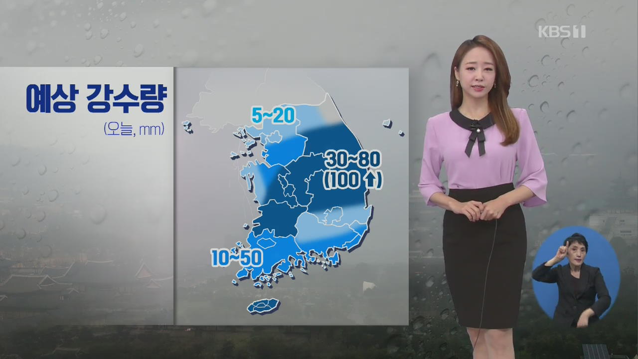 [날씨] 충청·전북·경북 강한 비…최고100mm