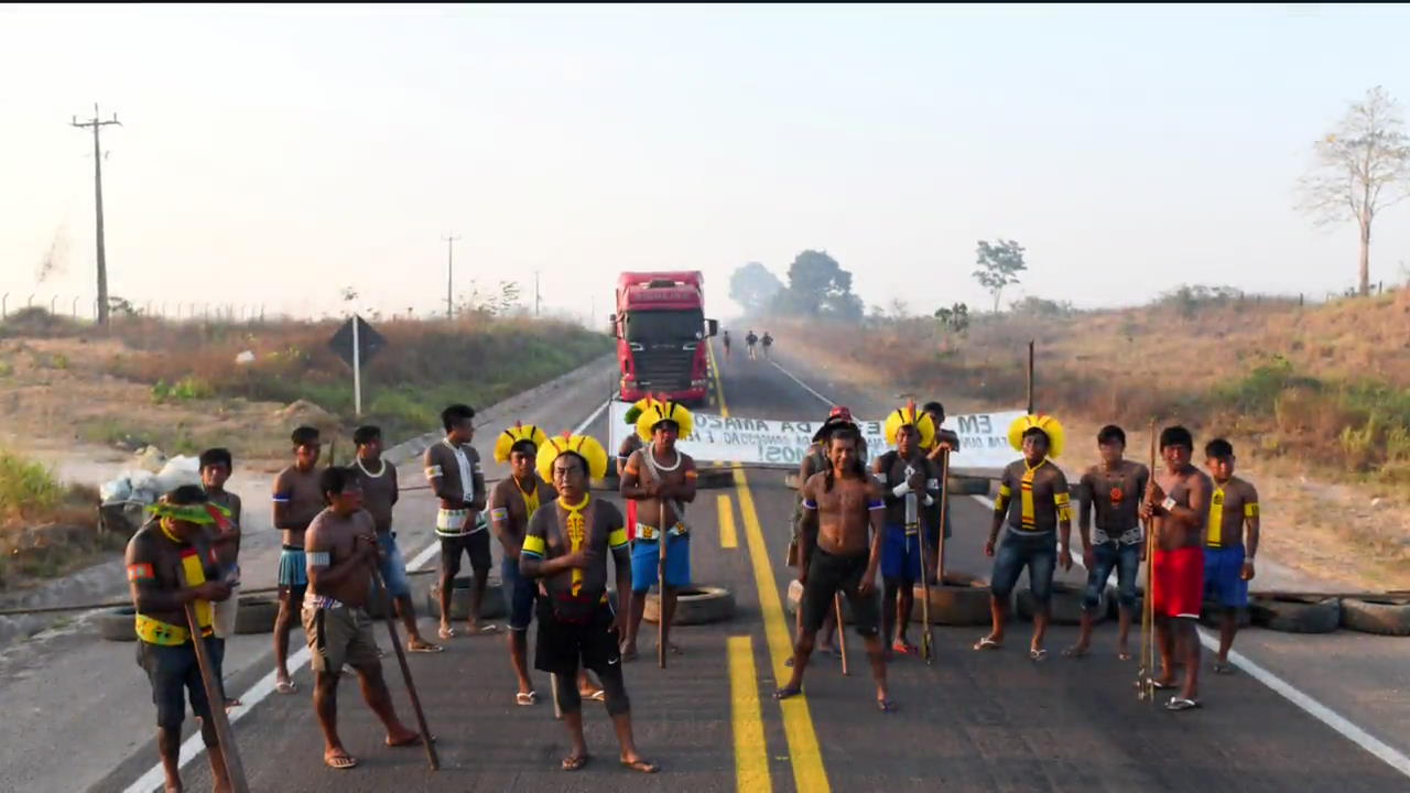 [지구촌 포토] 브라질, 원주민 시위…판타나우 화재