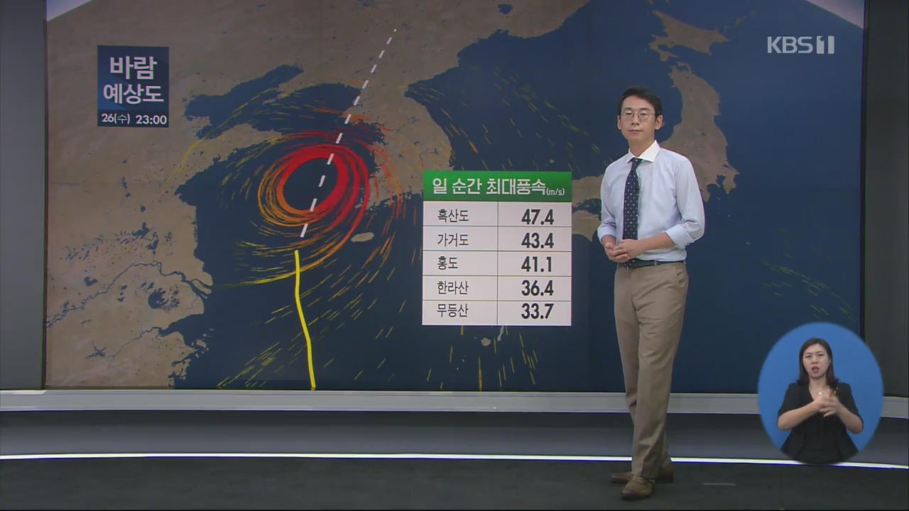 태풍 ‘바비’ 북상…제주·남부지방 강한 비바람