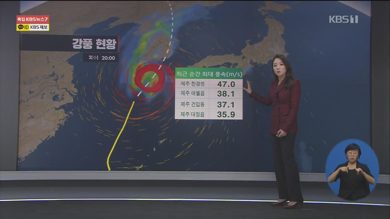 태풍 마이삭 제주 시간당 120mm 폭우…대조기에 만조 겹쳐 폭풍해일 우려