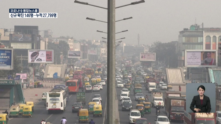 인도 뉴델리, 코로나19에 최악의 대기오염까지