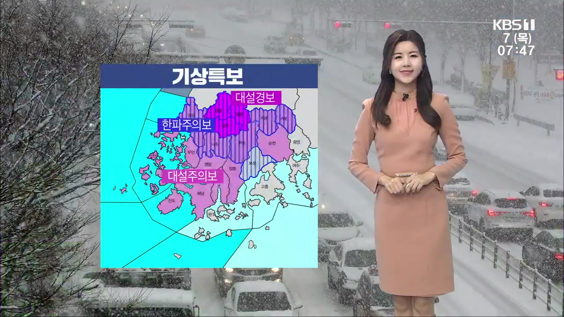 [날씨] 광주·전남 곳곳 대설·강풍·한파주의보…눈 최고 30cm↑