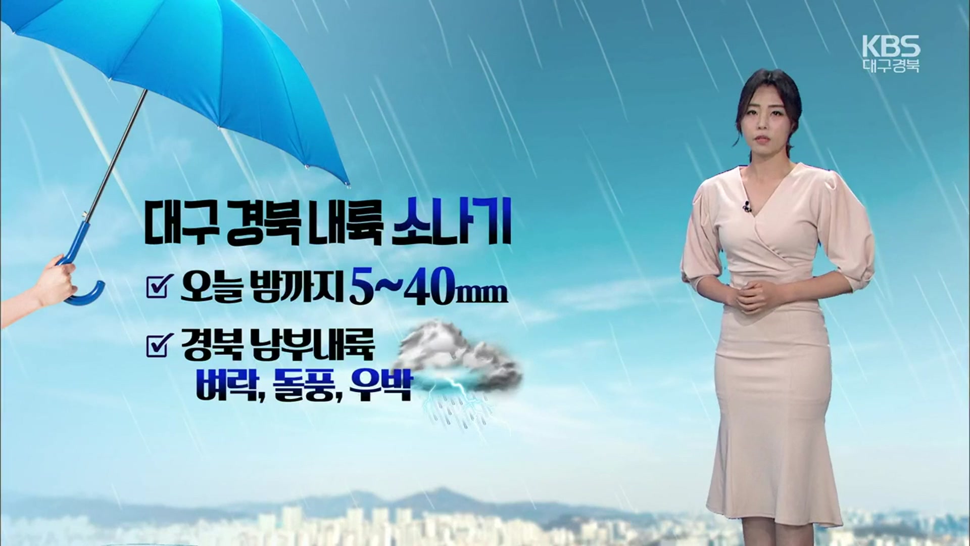 [날씨] 대구·경북 내륙 내일도 소나기…예상 강수량 5~20㎜