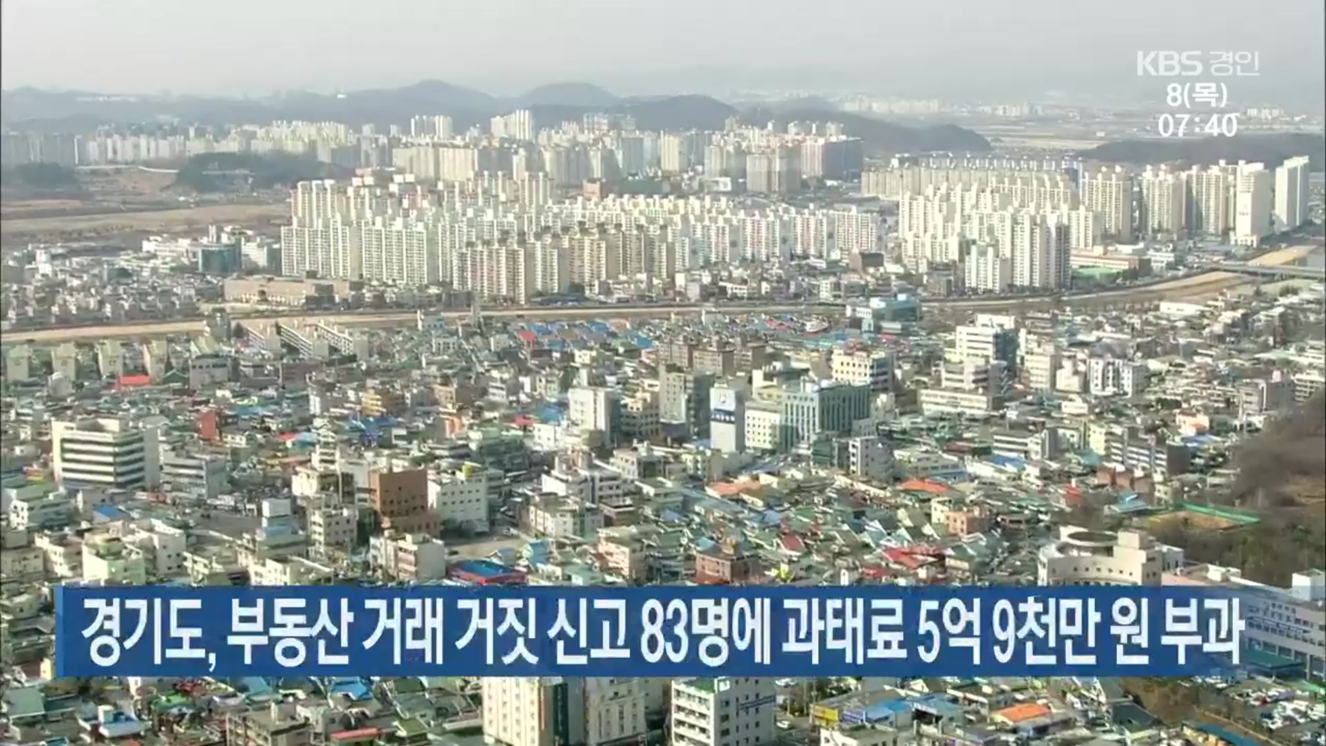 경기도, 부동산 거래 거짓 신고 83명에 과태료 5억 9천만 원 부과