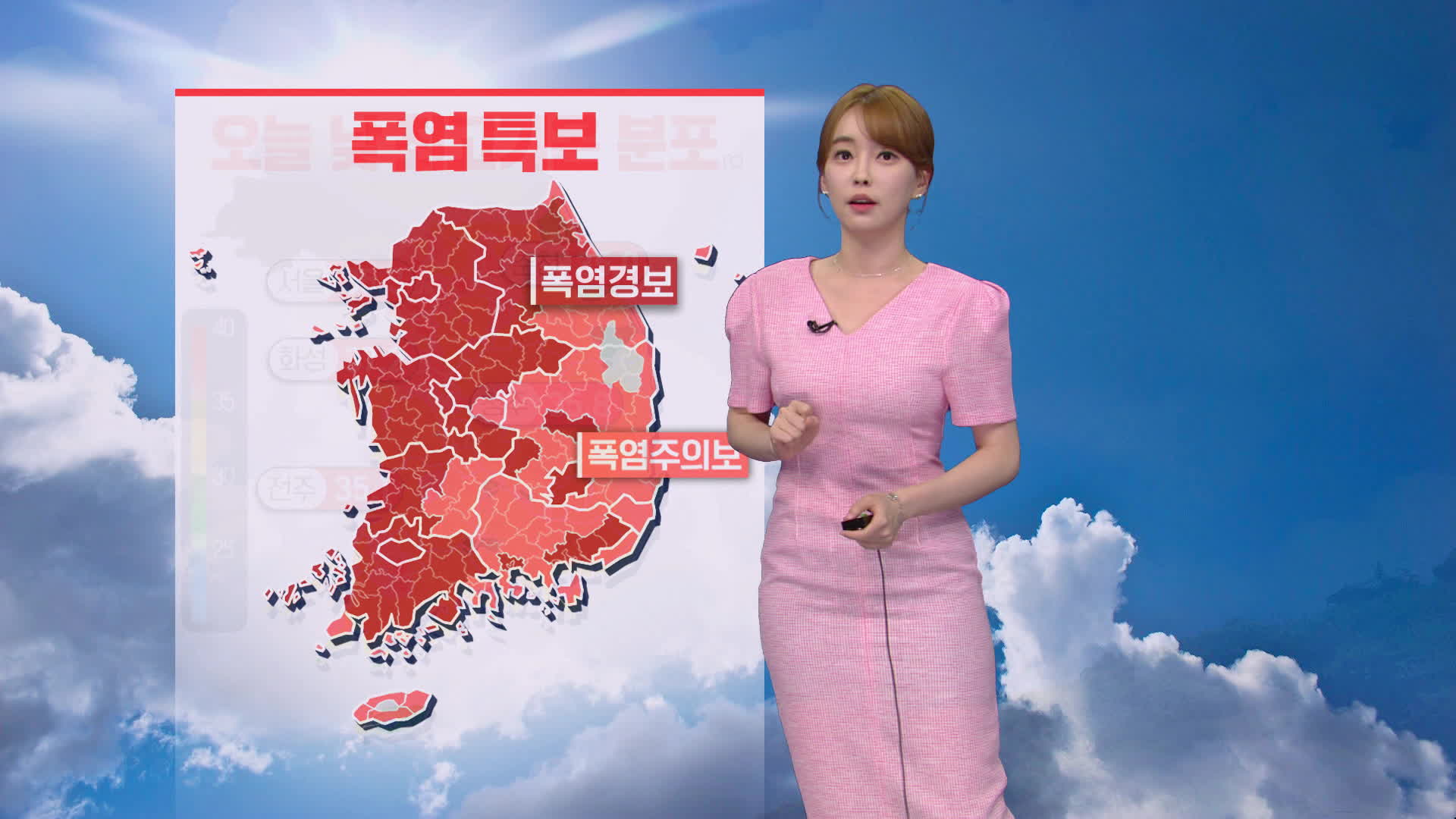 [뉴스9 날씨] 폭염 계속…절기 대서인 내일도 서울·광주 36도