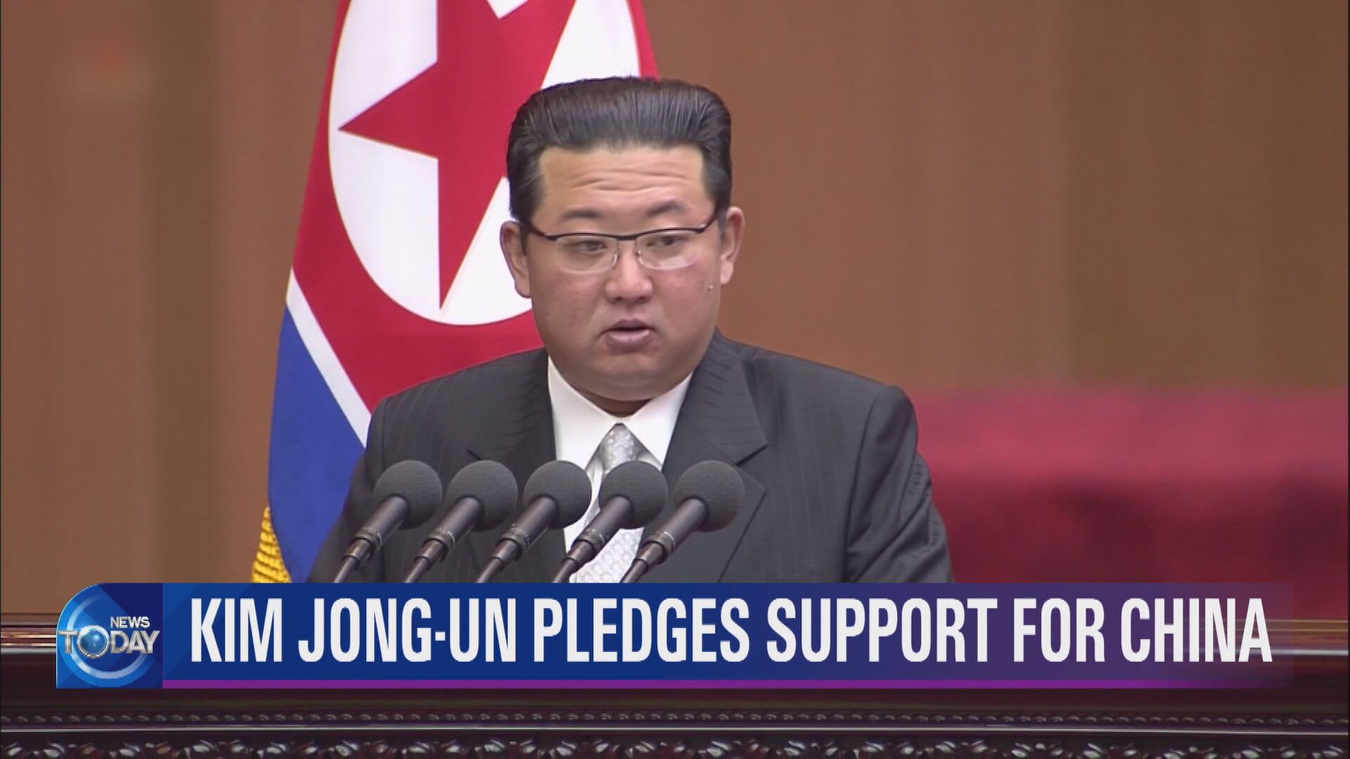 KIM JONG-UN PLEDGES SUPPORT FOR CHINA