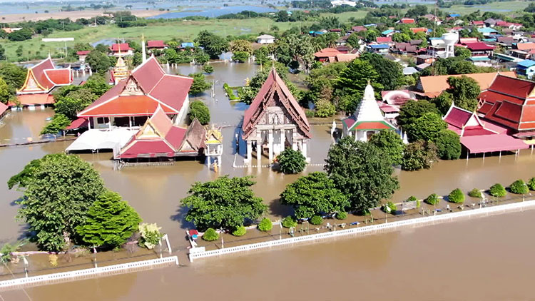 [르포] 태국 대홍수…700년 수도 아유타야 수몰 위기