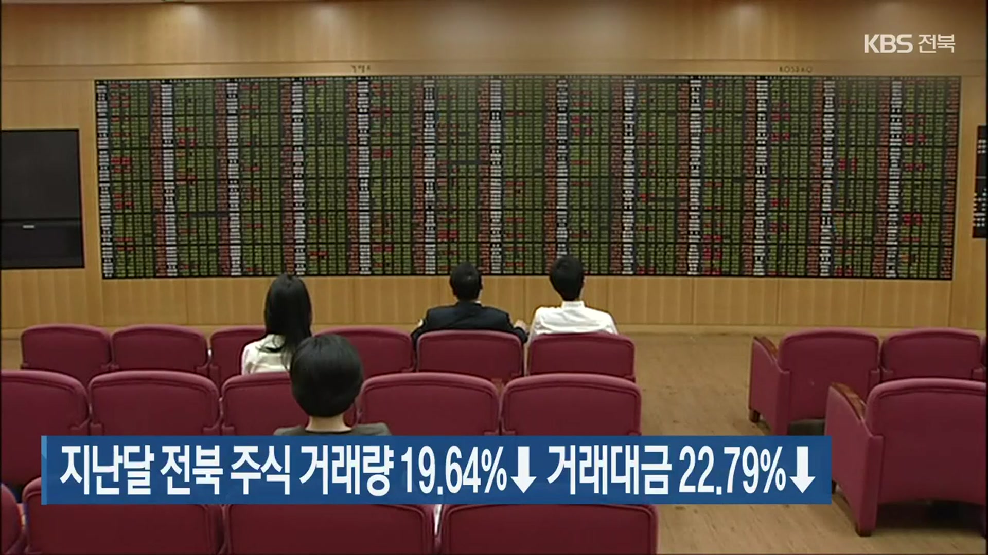 지난달 전북 주식 거래량 19.64%↓·거래대금 22.79%↓