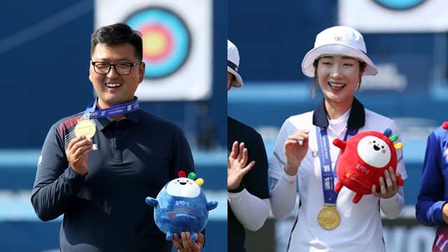 리커브 양궁 김우진·최미선, 현대월드컵서 나란히 2관왕