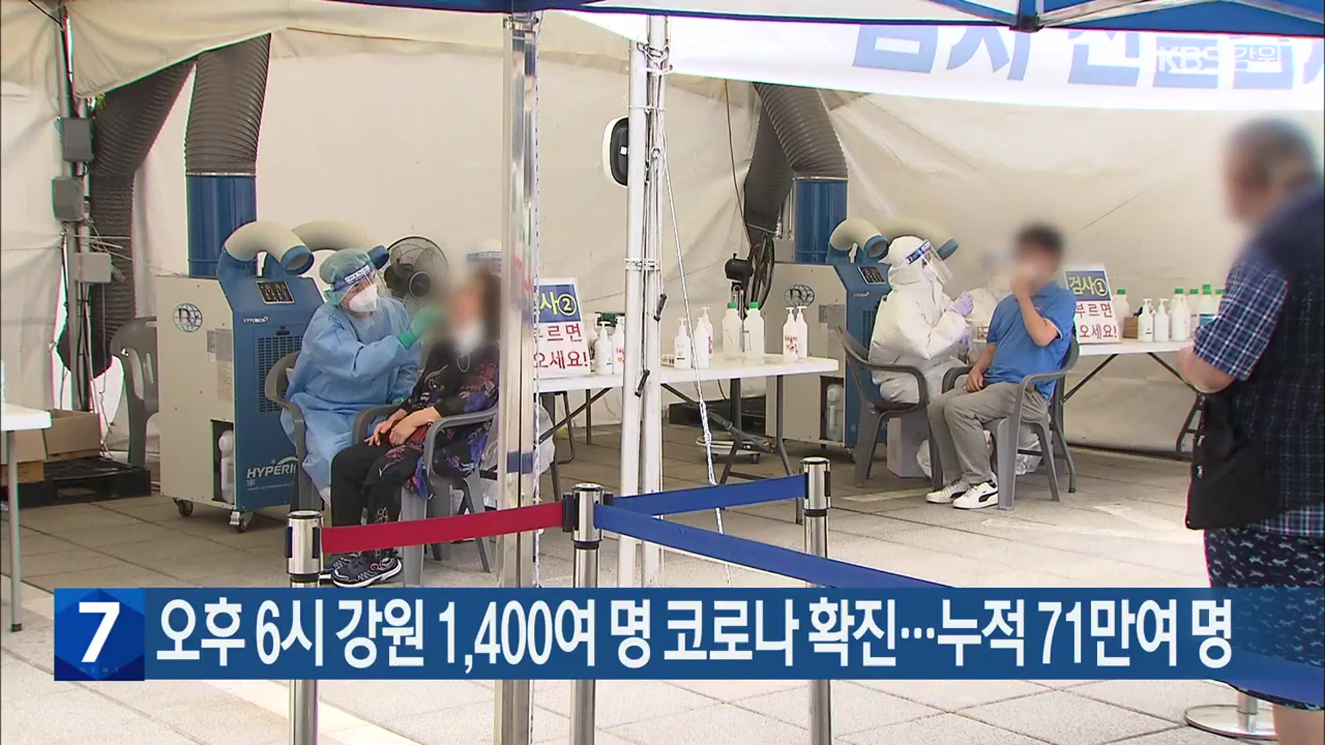 오후 6시 강원 1,400여 명 코로나19 확진…누적 71만여 명
