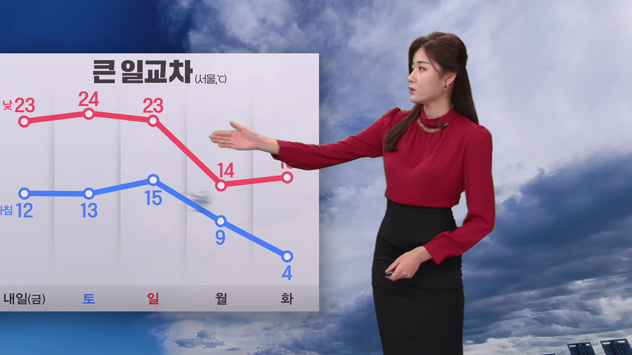 [뉴스9 날씨] 큰 일교차 유의…내일 오전까지 내륙 짙은 안개