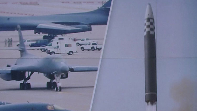 한반도에 B-1B 출격…北, 또 탄도미사일 발사